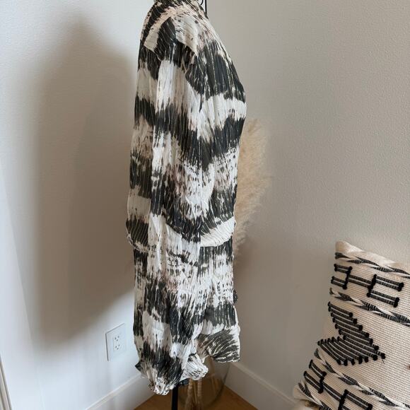 Rococo Sand X Revolve Tie Dye Faux Wrap Metallic Threads Sheer Mini Dress Large - Picture 5 of 14